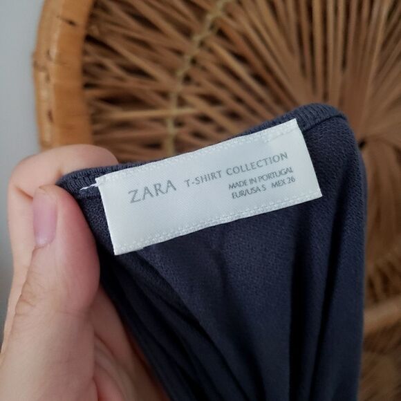 Zara Gray T-Shirt Collection Top S - Picture 3 of 4